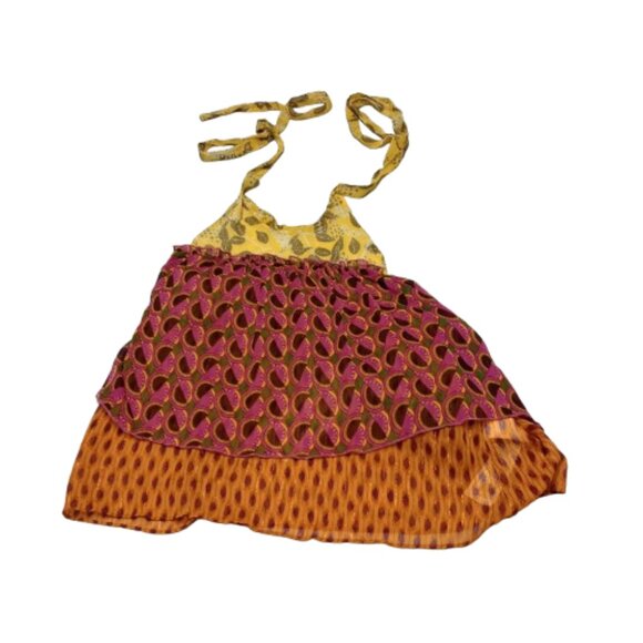 NWT ZARA Flowy Layered Boho Halter Top Women's Size Large Multi-colored - Picture 4 of 6